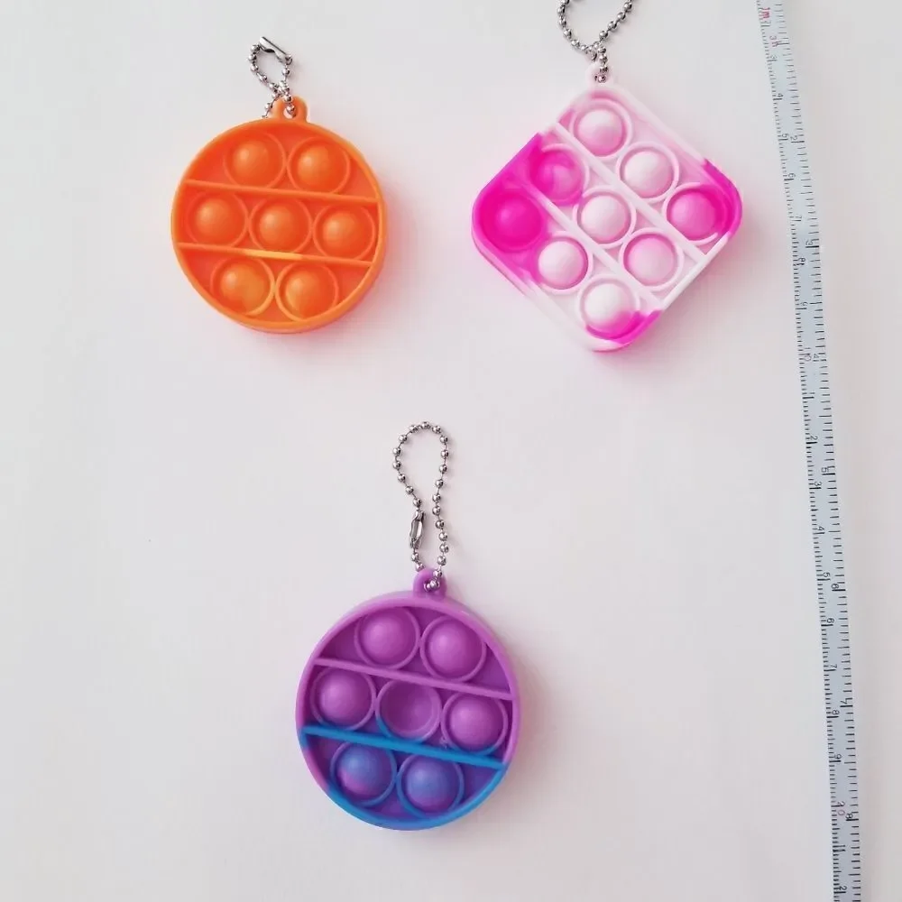 NEW Simple dimple fidget pop it key chains